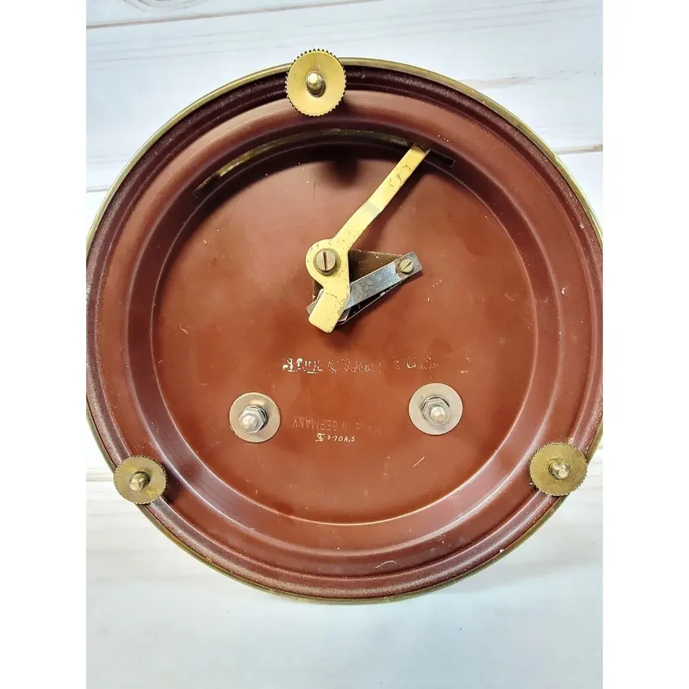 Vintage Hall Craft Corp Torsion Pendulum Glass Dome Clock Made In Germany READ